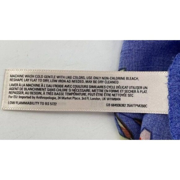 Lilka Anthro Blue Floral Fit & Flare Maxi Hi-Low Sleeveless Boho Dress Sz M - Picture 6 of 10